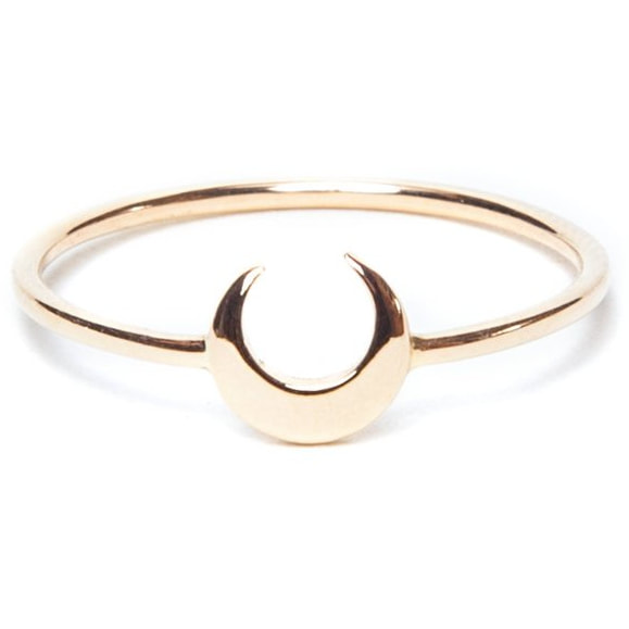 Thin Crescent Dome Ring